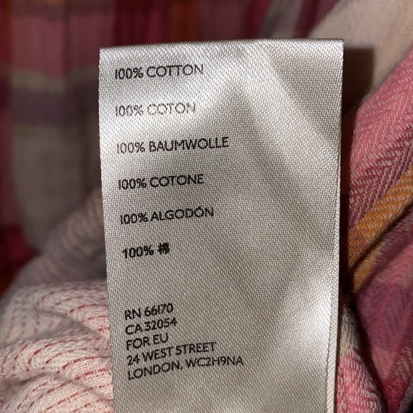 Free People Long Sleeve Natural Plaid Ruffle Square Neck Top Size M - Picture 9 of 10